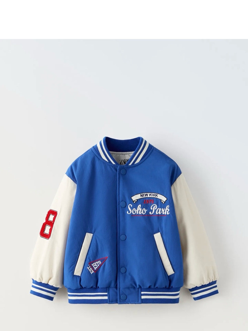 Zara kids Embroidered Text Bomber Jacket